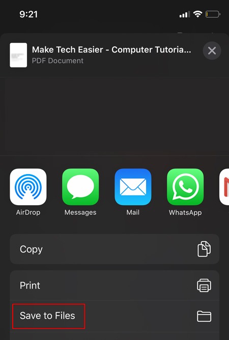 Full Page Screenshot Ios Save To Files