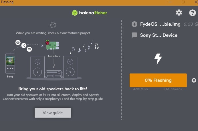 Fydeos Flashing Usb Drive