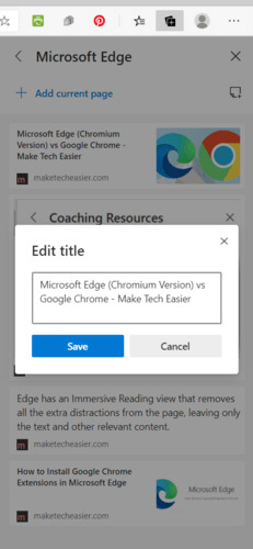 Microsoft Edge Collections Edit Title