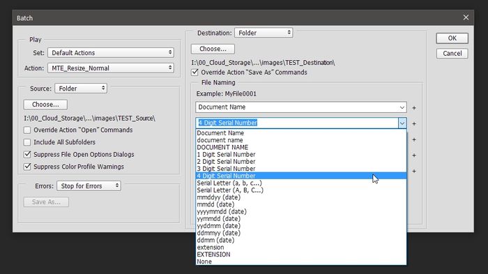 Ps Batch Process Batch Window File Naming