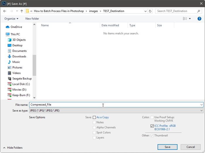Ps Batch Process Save As Window