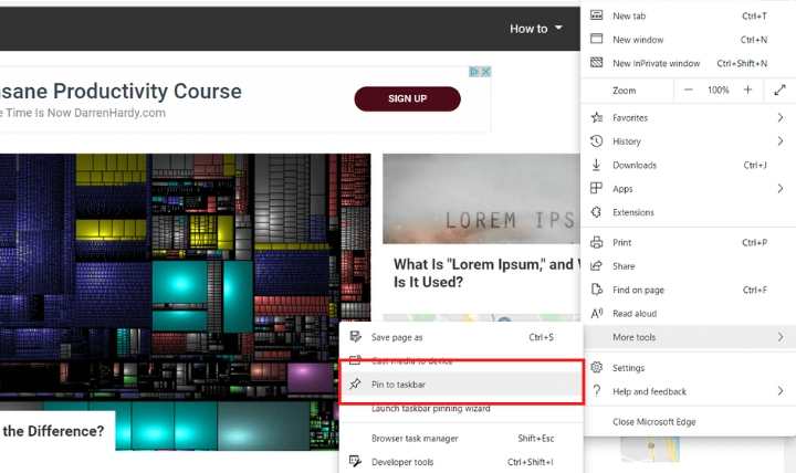 Pin Website Shortcuts Edge Pin To Taskbar