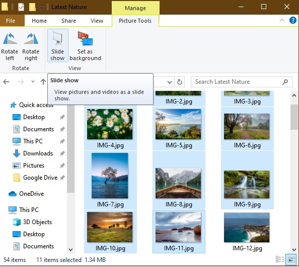 View Slideshow Windows 10 Photos App Picture Tools