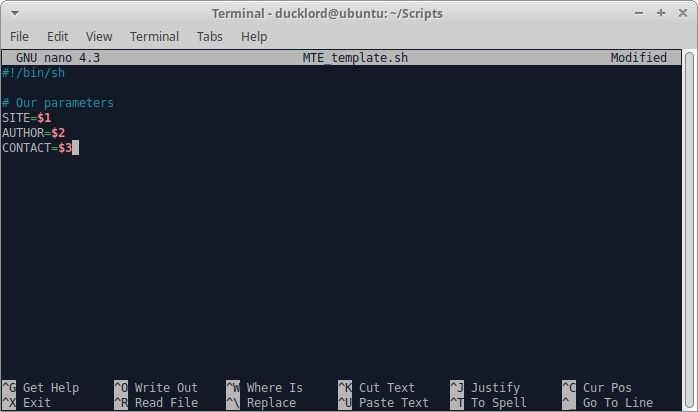 Bash Doc Templates Define Parameters