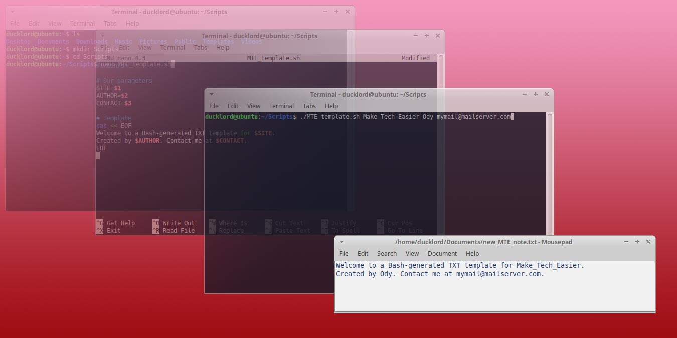 How to Create TXT Template Scripts in BASH