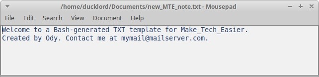 Bash Doc Templates Template Results