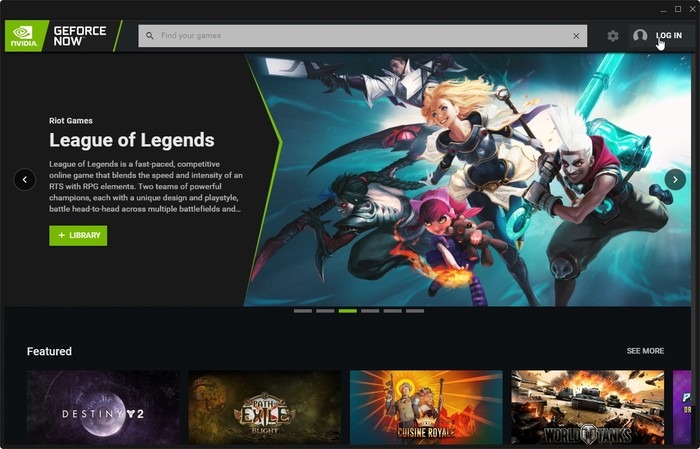 Geforce Now Game Streaming Log In Link