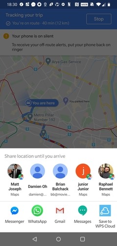 Google Maps Share Live Location