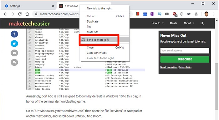 How To Send Website From Chrome To Phone Cast Tab