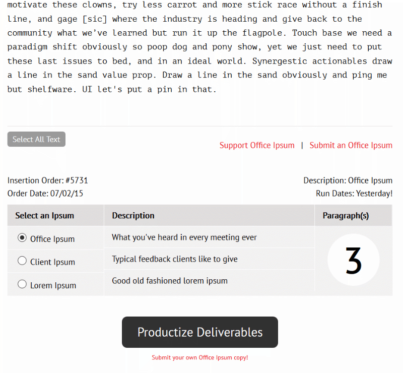 Lorem Ipsum Office Ipsum