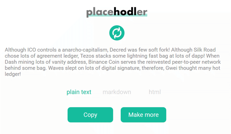 Lorem Ipsum Placehodler