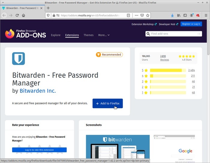 Manage Passwords With Bitwarden Firefox Addon