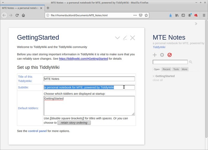 Portable Wiki With Tiddlywiki Personalize Tiddlywiki