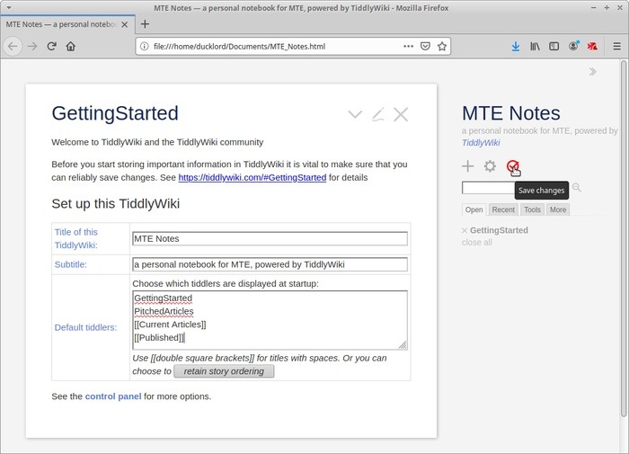 Portable Wiki With Tiddlywiki Tiddler Links