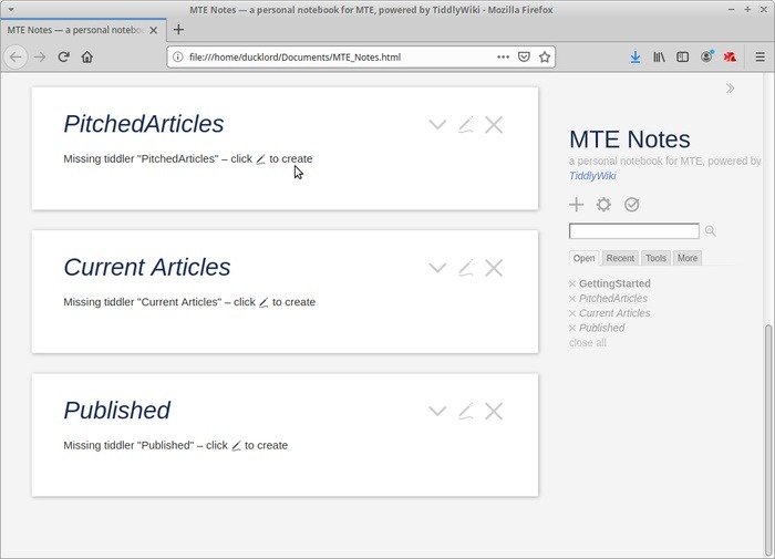Portable Wiki With Tiddlywiki Tiddler Placeholders