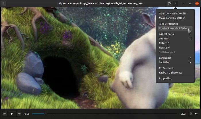 Ubuntu Thumbnail Sheets Menu Create Gallery