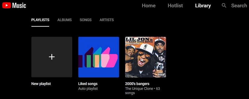 Youtube Library Playlist Page