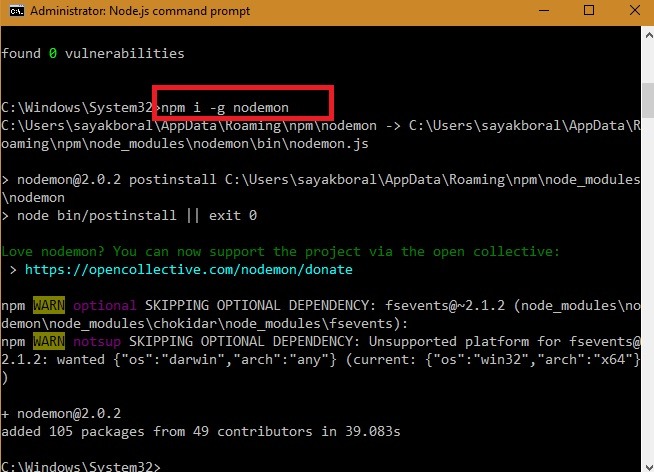 Create Discord Bot Add Nodemon Code
