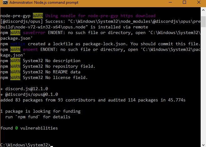 Create Discord Bot Installed Discord.js