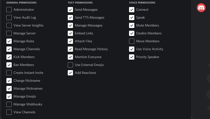 Create Discord Bot List Of Permissions