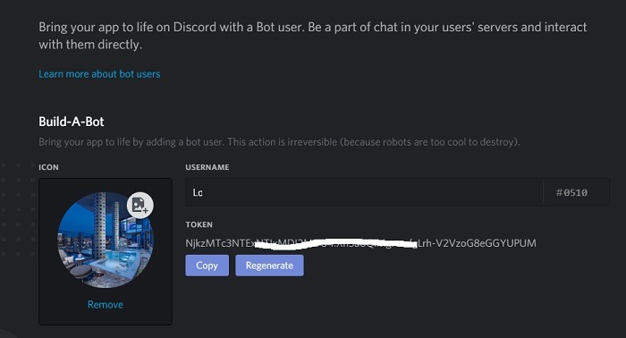 Create Discord Bot Token