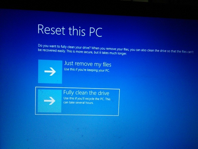 Factory Reset Windows 10 Fully Clean The Drive