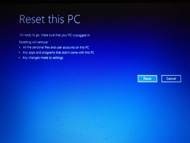 Factory Reset Windows 10 Reset Options