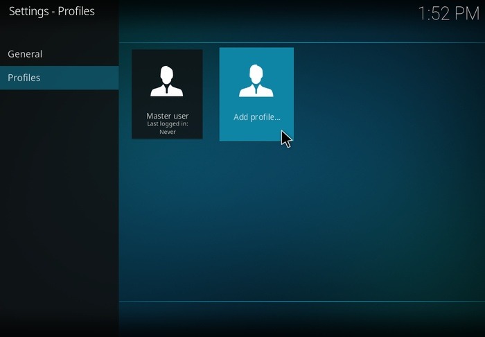 Family Friendly Kodi Add New Profile