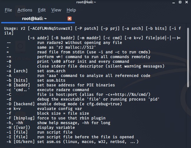 List Penetration Tools Kali Linux Radare