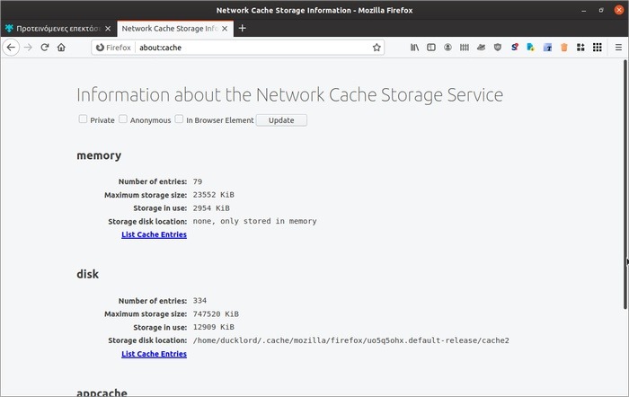 Misbehaving Firefox Cache