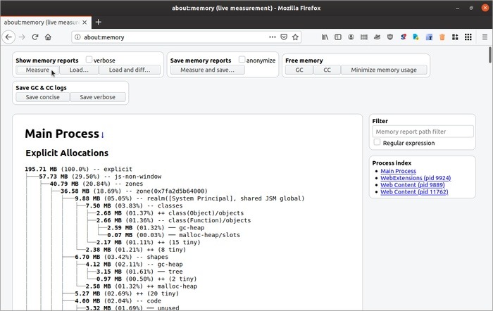 Misbehaving Firefox Memory