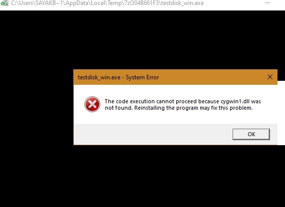 Restore Accidentally Deleted Crashed Hard Drive Testdisk Cygwin Dll Error