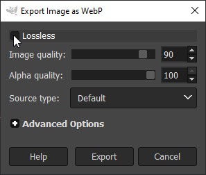 Webp Gimp Quality Controls