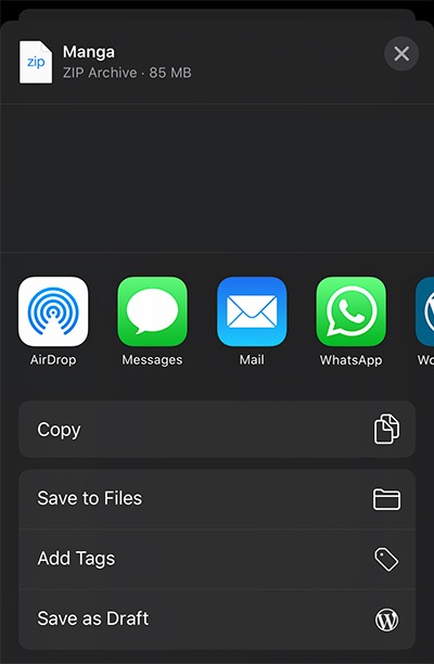 Zip Files Ios Share
