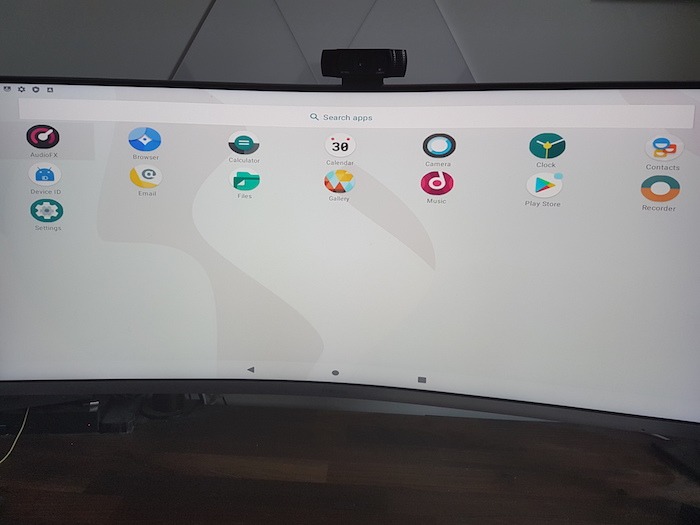 Drag from the bottom of the screen to open the Android app drawer.