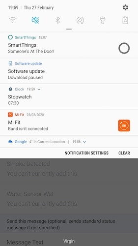 SmartThings will now generate a push notification for your smartphone.