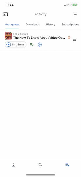Google Podcasts Ios Activity Tab