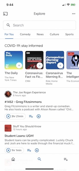 Google Podcasts Ios Explore