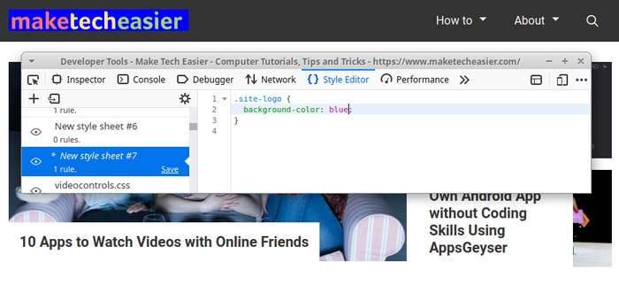 Live Edit Site With Firefox Change Background Color