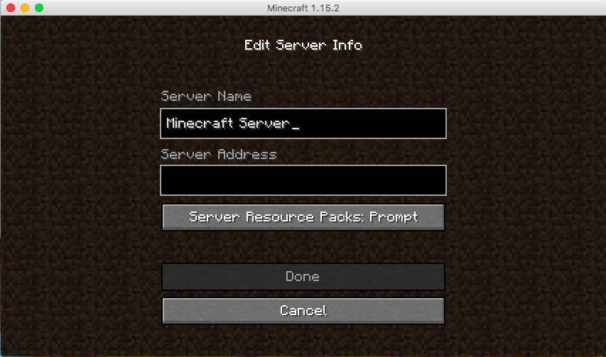 Enter all the information about your Raspberry Pi Minecraft Server. 