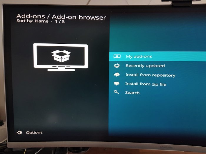 Launch Kodi's Add-on browser.