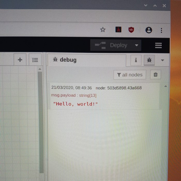 If your Node-RED workflow ran successfully, then the payload will appear in the "Debug" sidebar.