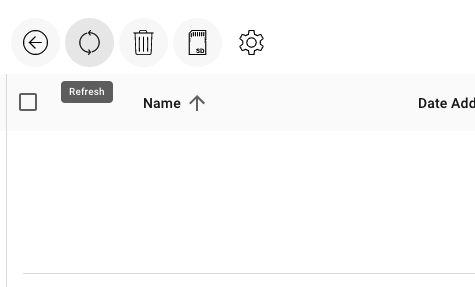 Find the "Refresh" button in OpenMTP's toolbar, and give it a click.
