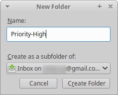 Organized Inbox Thunderbird Quickfilters Folder Name