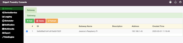 Your Raspberry Pi 4 will now be added as an Edge Gateway.