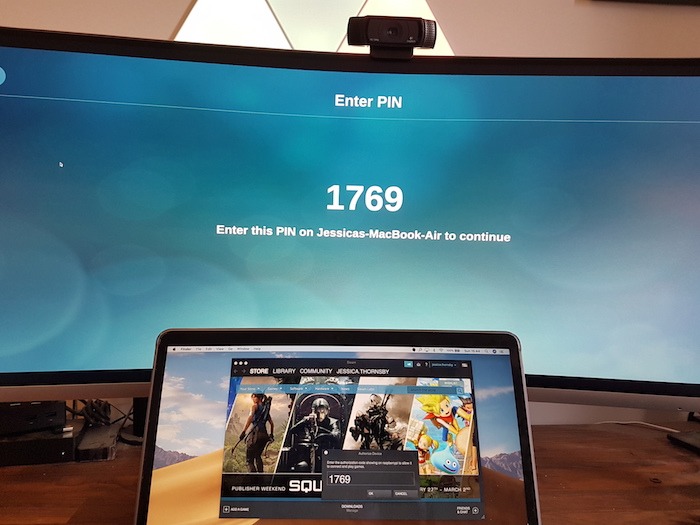 Steam Link will now display PIN, that you can use to connect your PC or laptop to your external monitor.