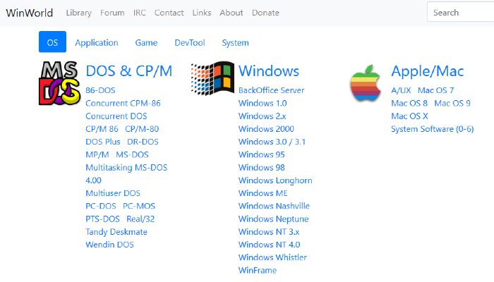 Run Old Games Winworld