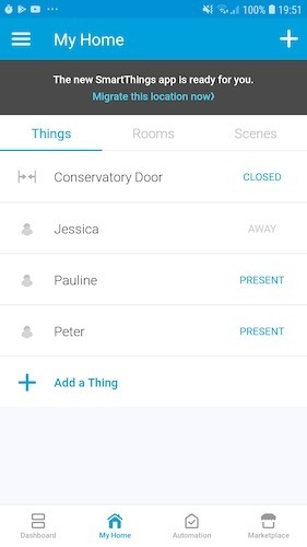 You'll need to add your Multipurpose sensor to the SmartThings network.