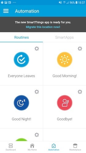 Samsung Smartthings Routine