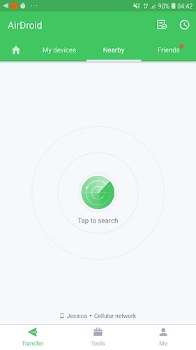 Search for nearby devices on the same network. 